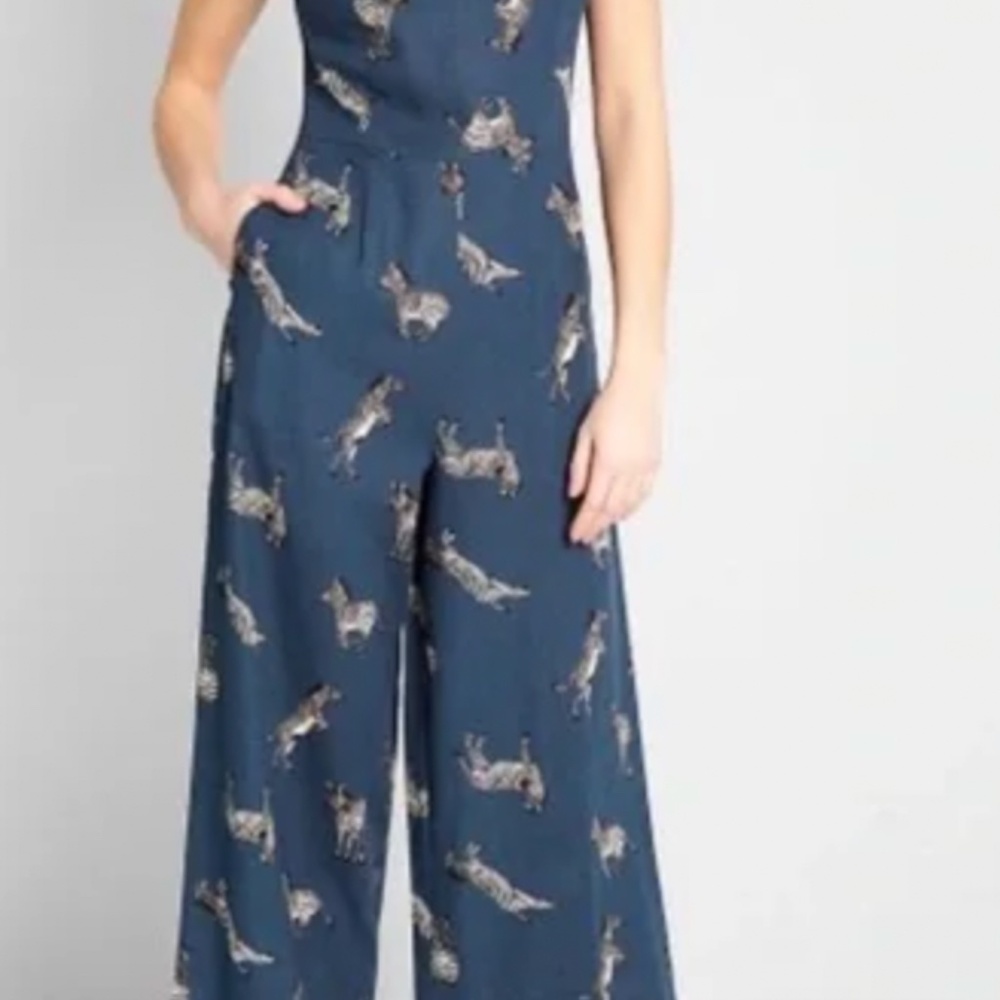 Modcloth Bold Notion Zebra-Print Jumpsuit - image 1